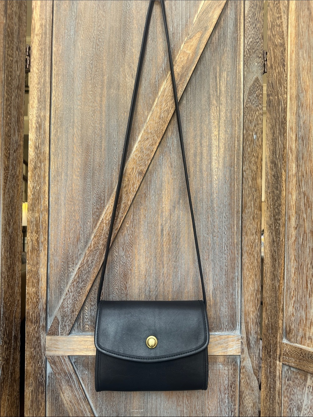 Coach Vintage Chrystie Black Leather Shoulder Crossbody Bag